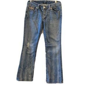 Seven7 Womens Mid Rise Skinny Stretch Blue Jeans Size 30x32